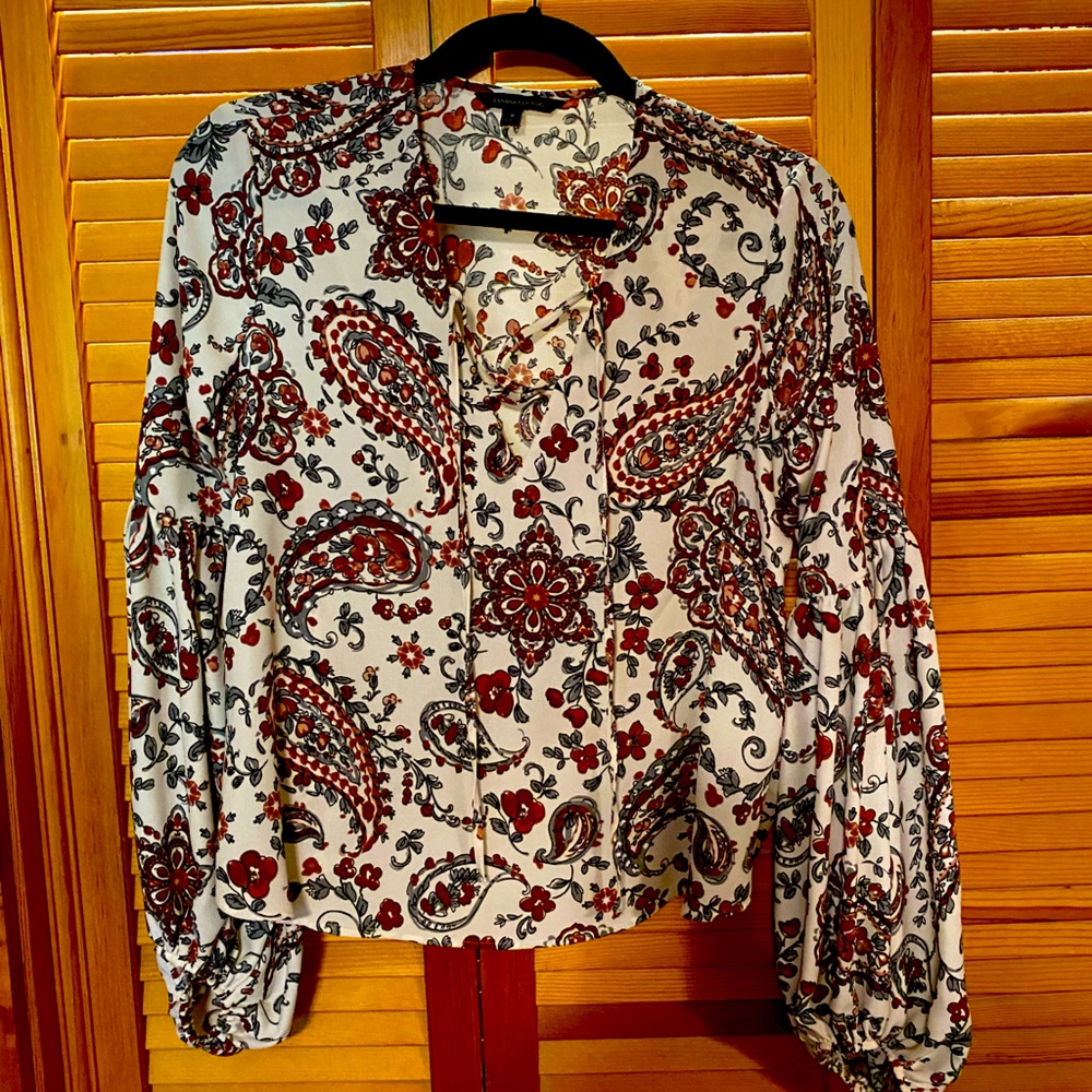 Banana republic lace up blouse